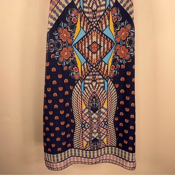 MEDIUM IN SAN FRANCISCO SLEEVELESS DRESS SHEATH GEOMETRIC BOHO PRINT LINED - Picture 9 of 12